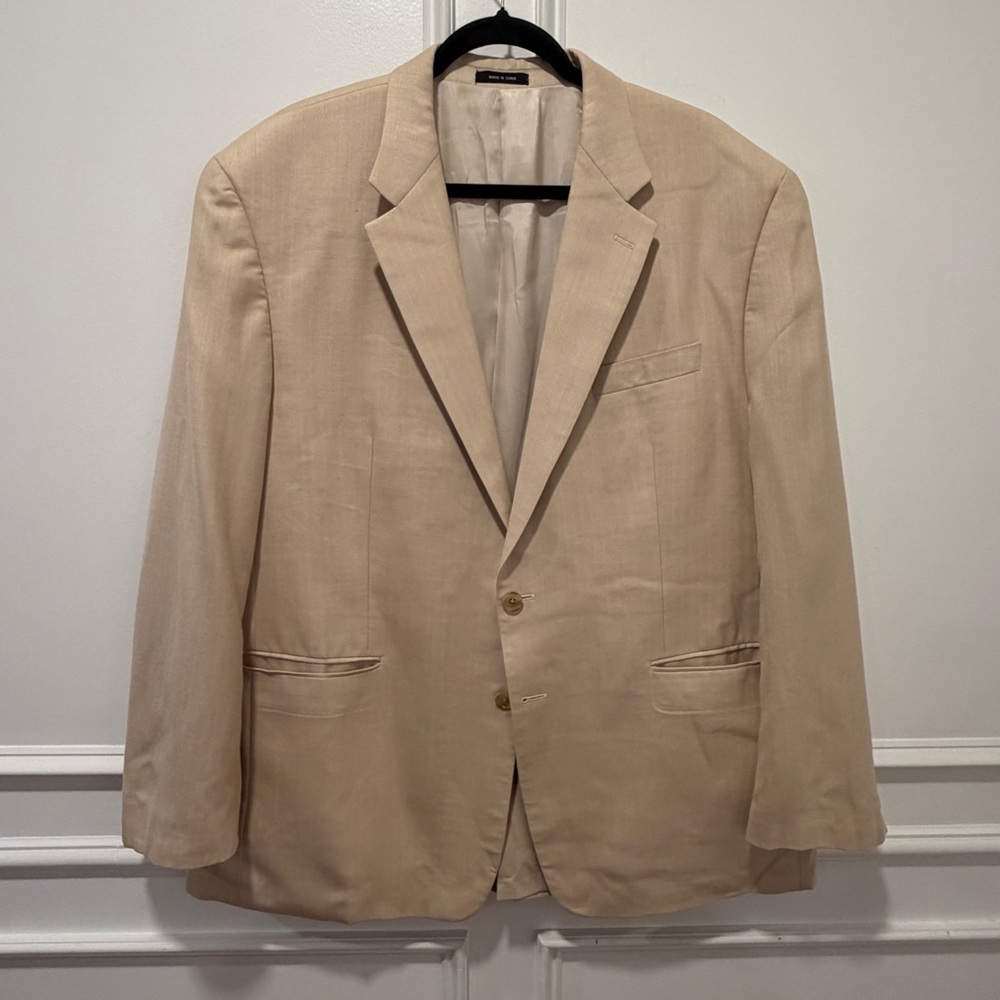 Lauren Ralph Lauren Men’s Size 48R‎ Tan Beige Silk Wool Blend Sport Coat Blazer